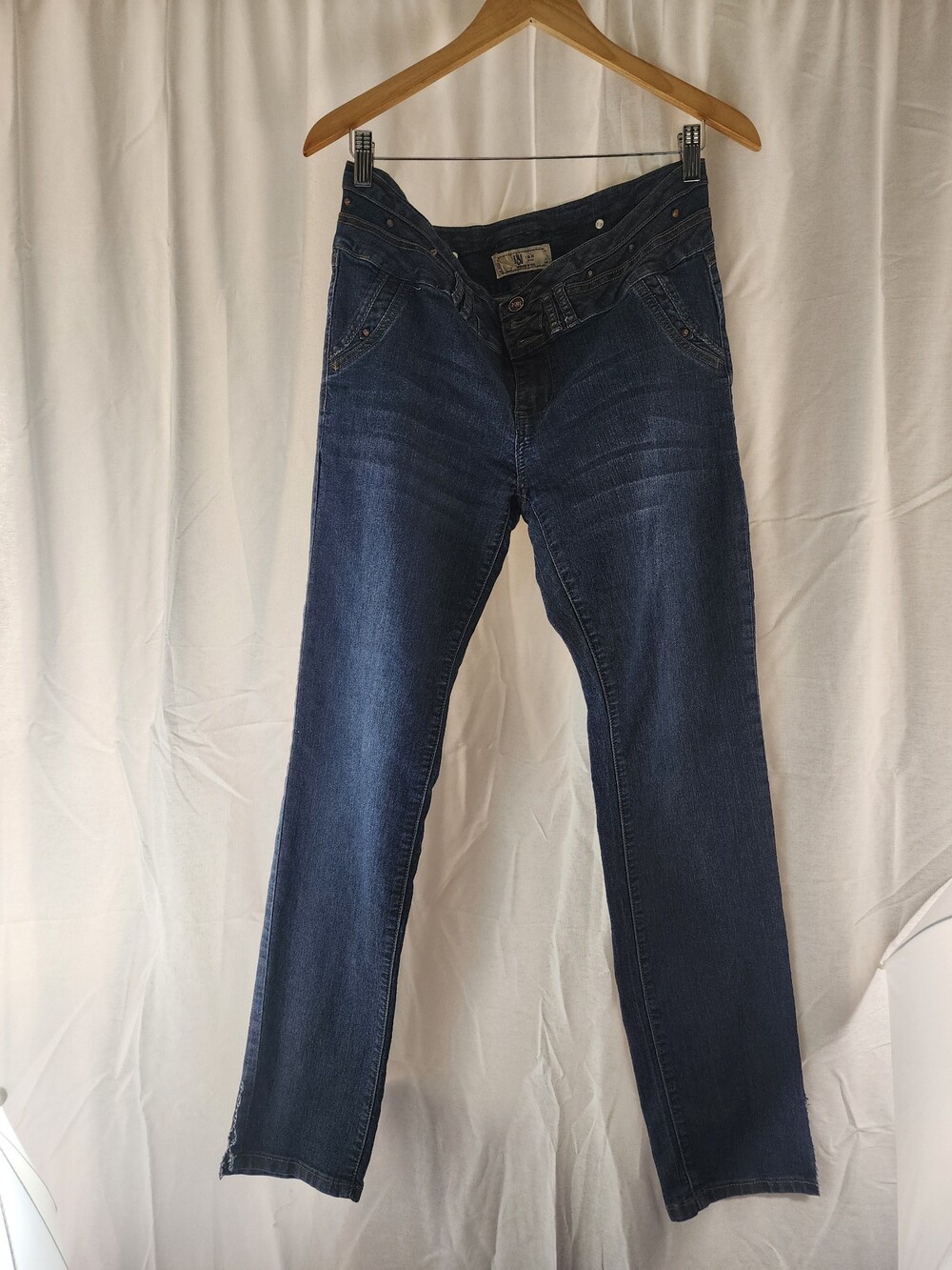 I&M Blue Denim Skinny Jeans Size 15 with Button Fly